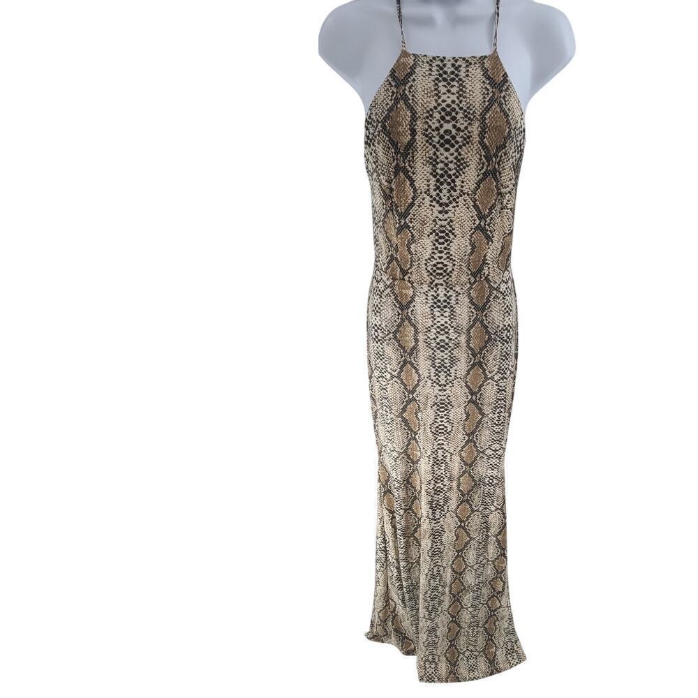 Symphony women's maxi backless dress snakeskin Size Small Tik Tok Mob Wife